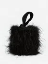 J.mclaughlin Women's Winona Feather Handbag Black In Black