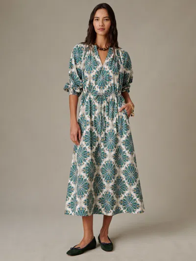 J.mclaughlin Women's Winslet Dress In Neo Radiant Off White/green In Multi