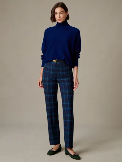 J.mclaughlin Women's Ynez Pants In Stadium Plaid Navy/green/blue