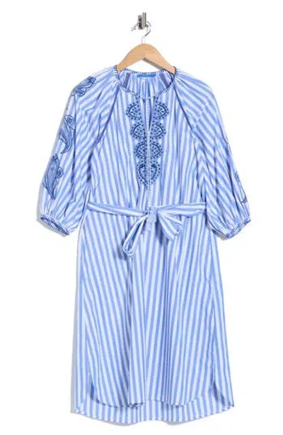 J.mclaughlin Jmclaughlin Zelena Cotton Tunic Dress In Blue