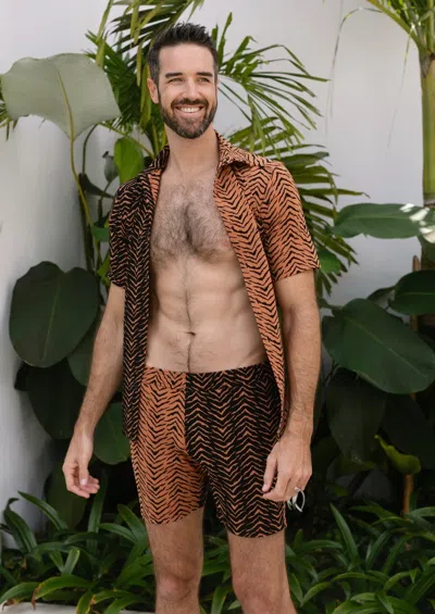 JMP THE LABEL CARLSBAD BUTTON DOWN SHIRT - TIGER SWITCH PRINT