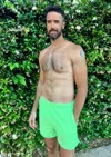 Jmp The Label Indio Men's Swim Trunk - Lime Green Check In Green