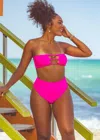 Jmp The Label Laguna High Waist Bikini Bottom - Passion Pink