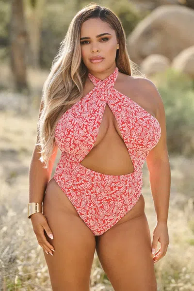 Jmp The Label Santorini One Piece - Red Paisley