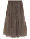Jnby A-line Flounce Hem Waist Skirt In Brown