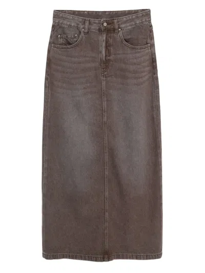 Jnby A-line Tencel Skirt In Brown