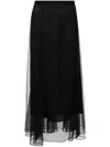 Jnby A-type Gauze Skirt In Black