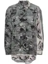 Jnby Abstract-print Asymmetric Shirt In Green