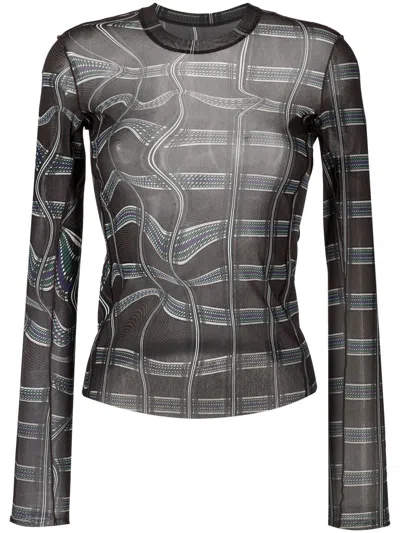 Jnby Oberteil Mit Abstraktem Print In Brown