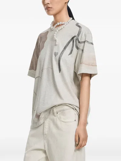 Jnby Abstract-print T-shirt In Neutral