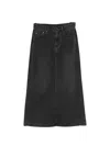 Jnby A라인 데님 맥시 스커트 In Black