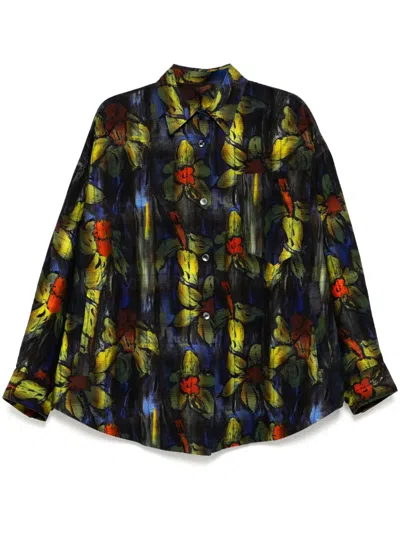 Jnby All-over Floral Print Shirt In Blue