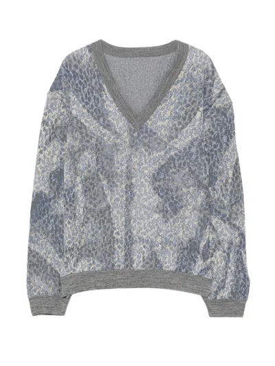 Jnby Animal-print Sweater In Gray