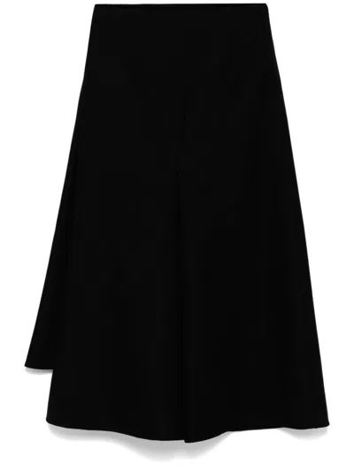 Jnby Asymmetric Draped Skirt In Black