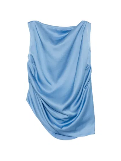 Jnby 비대칭 드레이프 탑 In Blue