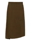 Jnby Asymmetric H-shaped Skirt In Brown