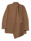 Jnby Asymmetric-hem Coat In Brown