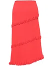 Jnby Asymmetric Midi Skirt In Red