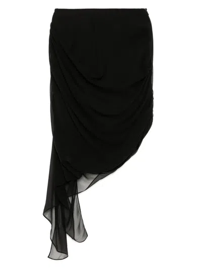 Jnby Asymmetric Skirt In Black