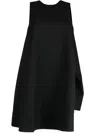 Jnby Asymmetric Sleeveless Minidress In Black