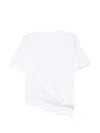 Jnby 비대칭 헴 티셔츠 In White