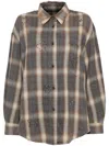 Jnby Beaded Flannel Shirt In Grey