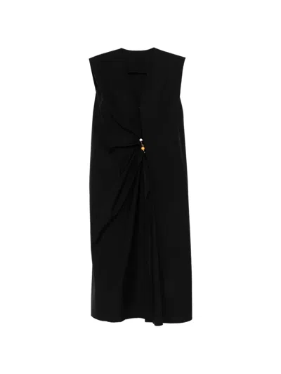 Jnby Bead-embellished Deconstructed Dress In Black
