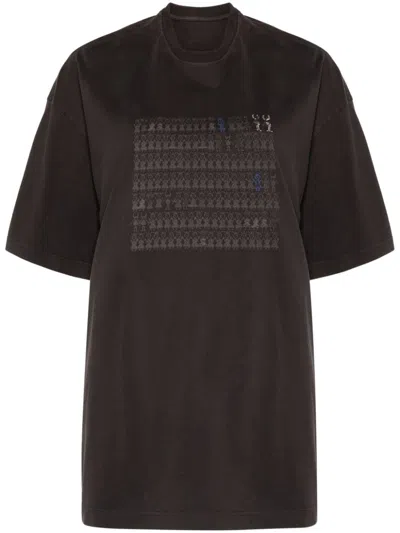 Jnby Beadwork Printed T-shirt In Brown