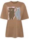 Jnby Bear Printed Short Sleeved T-shirt In Brown