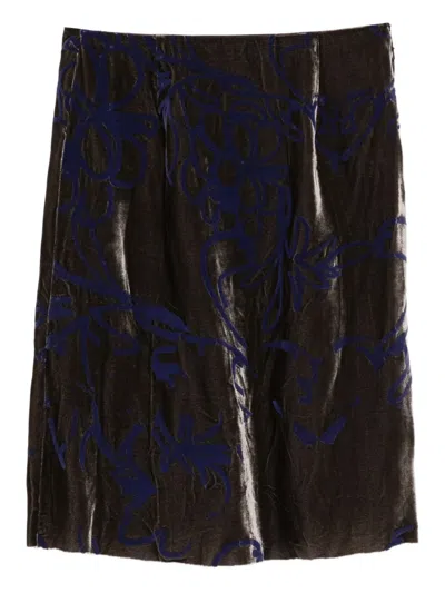 Jnby Botanical Pattern Skirt In Black