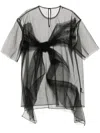Jnby Bow-embellished Oversize T-shirt In Black