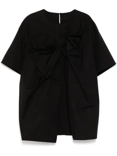 Jnby Bow-embellished Top In Black