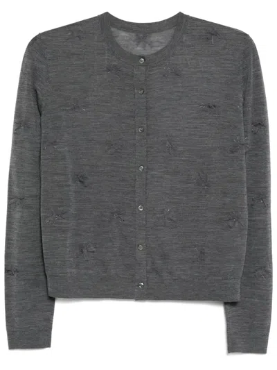 Jnby Bow-embellished Top In Grey