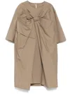 Jnby Bow Pleat Dress In Brown