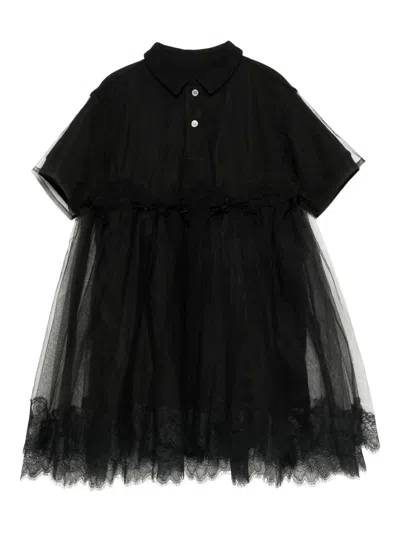 Jnby By Jnby Kids' Aタイプ ショートスリーブ ワンピース In Black