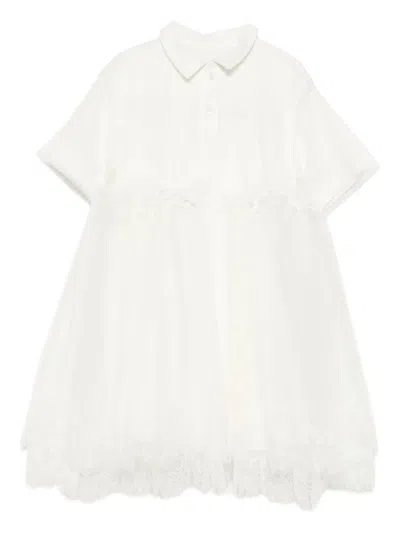 Jnby By Jnby Kids' Aタイプ ショートスリーブ ワンピース In White