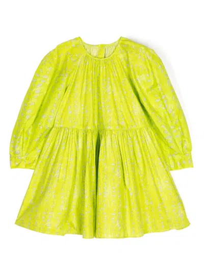 Jnby By Jnby Kids' A-type Loose Fitting Long Sleeved Dress In Green