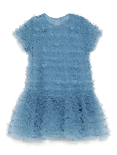 Jnby By Jnby Kids' A-type Pleated Dress In Blue