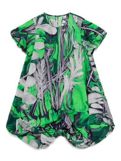 Jnby By Jnby Kids' Asymmetric Hem Dress In Green