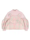 Jnby By Jnby Bear-patterned Cotton Jacket In Pink