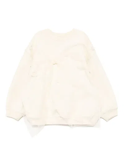 Jnby By Jnby Kids' Bow-detail Sweatshirt In Neutrals