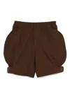 Jnby By Jnby Cuffed Cotton Shorts In Brown