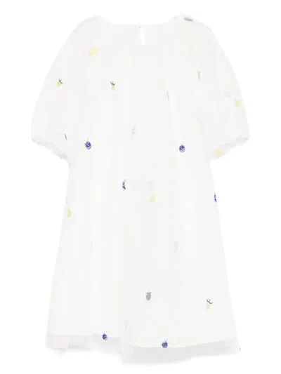 Jnby By Jnby Kids' Embroidered Oversized Dress In White
