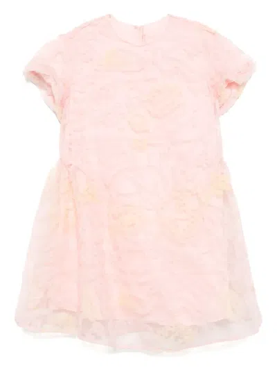 Jnby By Jnby Kids' Embroidered Short Sleeves Dress In Pink
