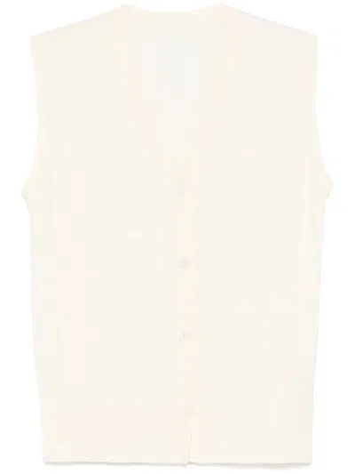 Jnby By Jnby Fine-knit Vest In Yellow