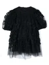 Jnby By Jnby Floral-embroidered Tulle Dress In Black