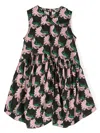 Jnby By Jnby Floral-print Cotton Dress In Black