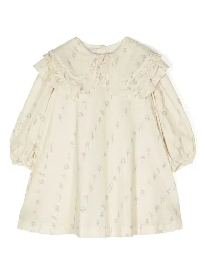 Jnby By Jnby Kids' Floral-print Cotton Dress In Yellow