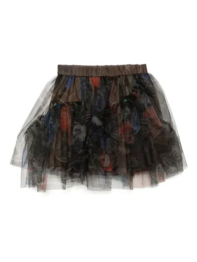 Jnby By Jnby Kids' Graphic-print Skirt In Black