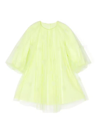 Jnby By Jnby Kids' Heart-motif Tulle Dress In Yellow